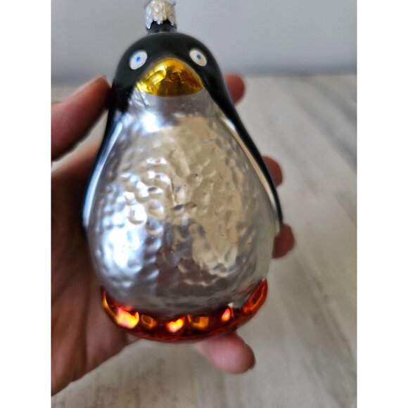 Vintage inge glas penguin animal ornament Xmas tree roly poly - Picture 6 of 7